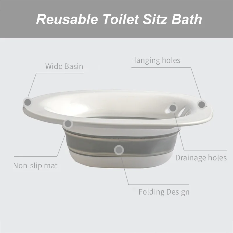 Sitz Bath For Toilet Collapsible Seat Sitz Foldable Squat Free Sitz Bath Folding Sitz Reusable Toilet Sitz Bath Tub Hip Basin
