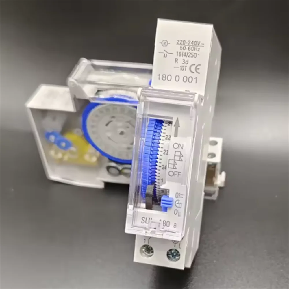 SUL180A DIN Rail Mechanical Timer Switch 24H Programmable Time Relay 220-240V - 1 Channel