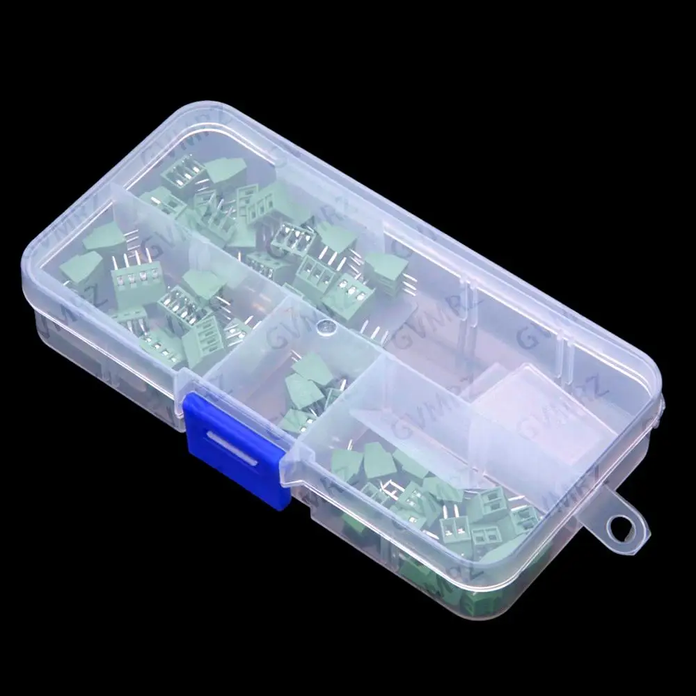 50PCS 2P 3P 4P DG308 KF128 terminal blocks 2.54mm pitch PCB screw type kit 2PIN 3PIN 4PIN 2P 3P 4P