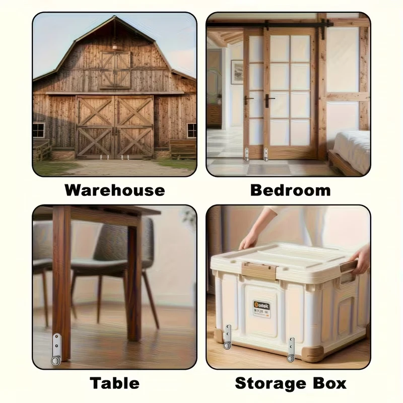 

4PCS/lot Silent Sliding Door Roller Set, Including 4 Rollers And 8 Screws - Metal Construction, Directional Rollers.