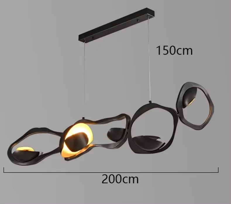 Muscularity hanglamp Scandinavische zwarte en gouden chroom kroonluchter voor woonkamer Hotellobby Keuken Designer hanglamp