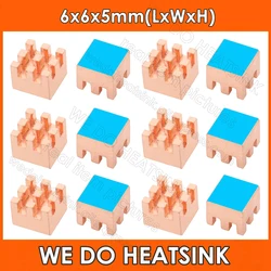 Smallest Tiny 6x6x5mm Square Copper Heatsink Cooler With Thermal Pad for VGA GPU Miniature Radiator DDR RAM Memory IC