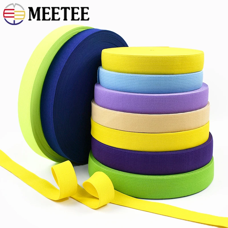 

20/40Yards 20/25mm Colored Nylon Elastic Band for Pants Waist Underwear Rubber Ribbon Garment Decor Stretch Tape DIY Accessories