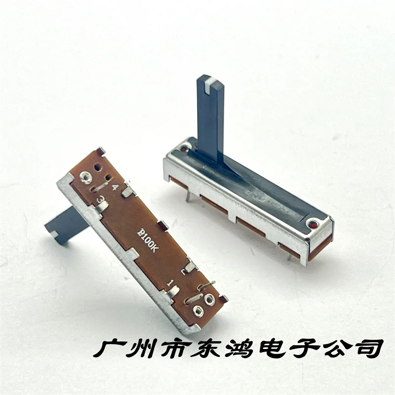 1 piece of 35MM plastic sliding potentiometer with 3 pins and B100K axis length of 20mm