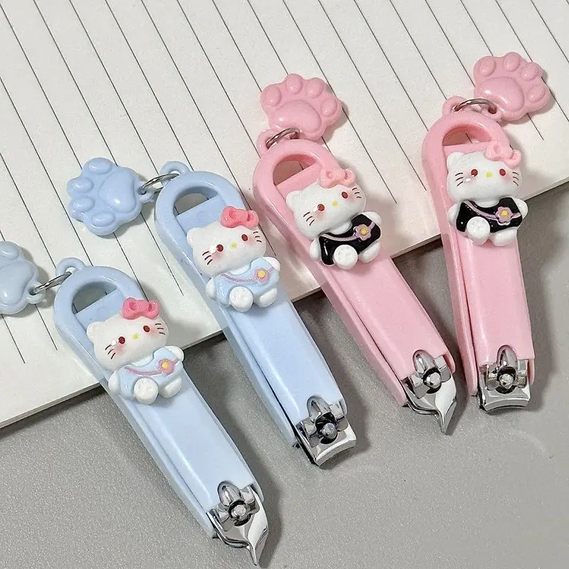 Sanrio Hello Kitty Creative Design Portable Nail Clippers Practical Articles for Daily Use Children's Toys Birthday Present