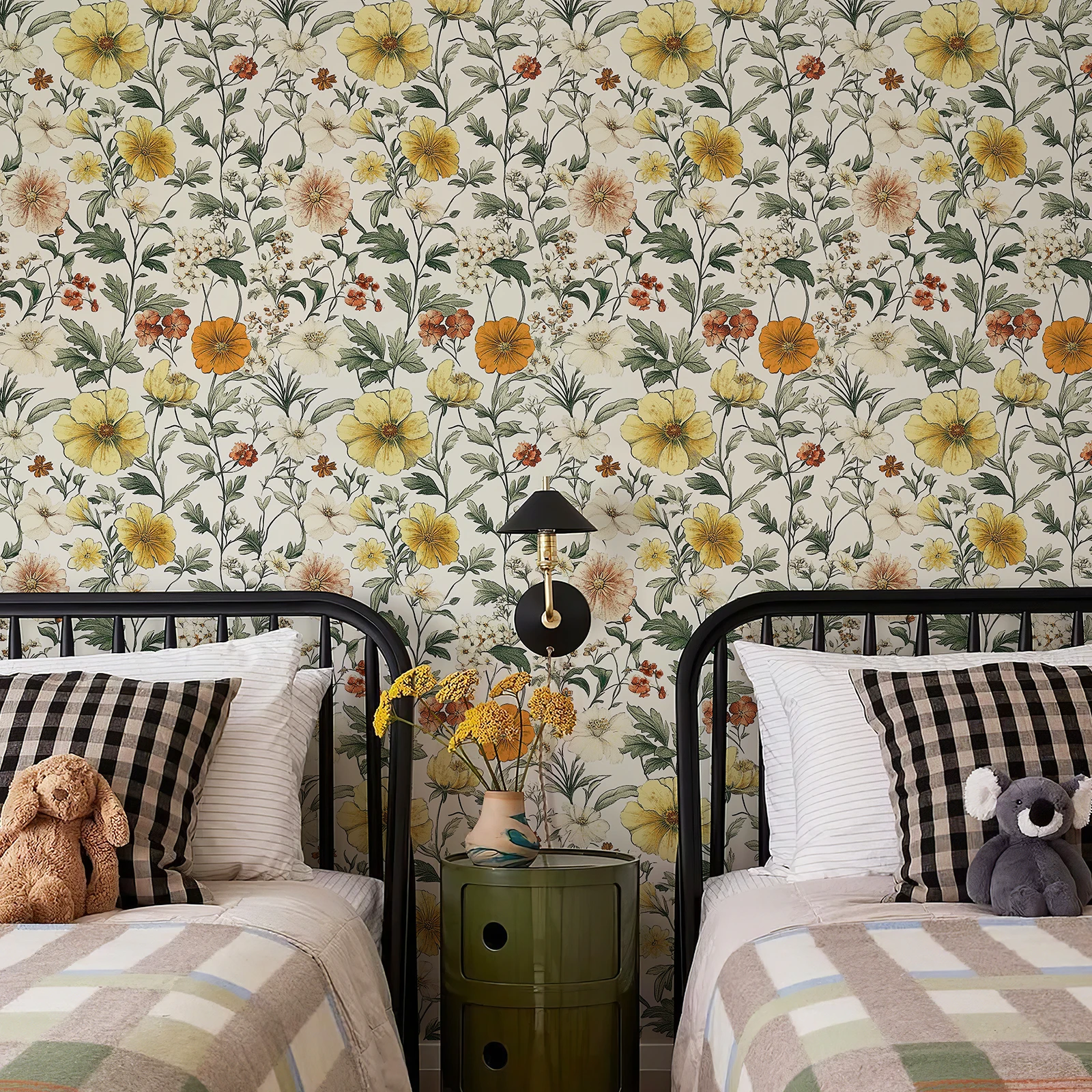JIFFDIFF Peel and Stick Floral Wallpaper Self Adhesive Wallpaper Living Room Bedroom Bathroom Home Decoration