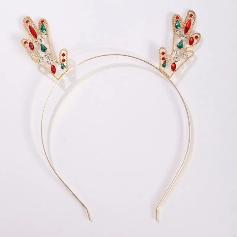 195E Kersthoofdband Rendier Hoofddeksel Feestviering Hoofdaccessoire voor nieuwjaarsfeesten, kinderen tot volwassenen