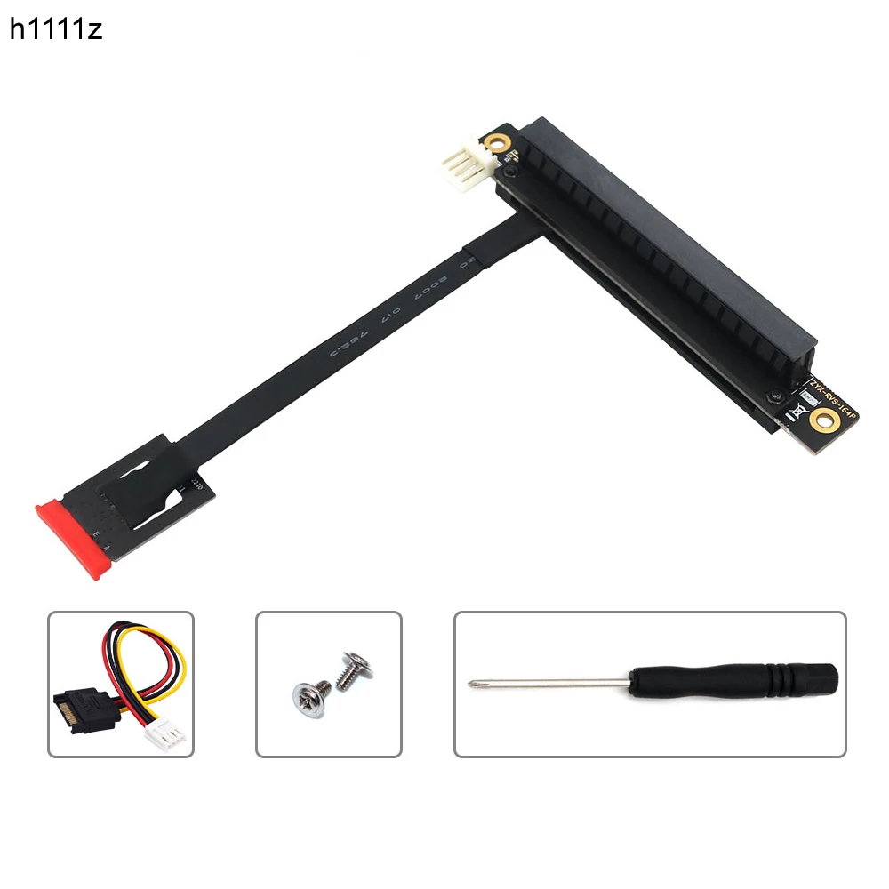 

Add On Cards 270 Degree M.2 NGFF Dual Key A-E To PCI-E 16X Adapter Cable with 4Pin FDD Power Connector for PCI-E Tester Extender