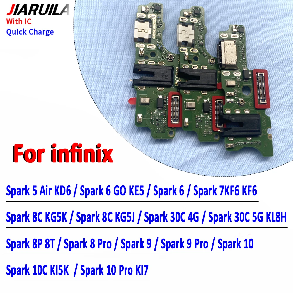 NEW For Infinix Spark 5 6 Go 7 8C 30C 4G 10 5G 8 8P 8T 9 10C 10 Pro USB Charging Port Dock Charger Plug Connector Board Flex