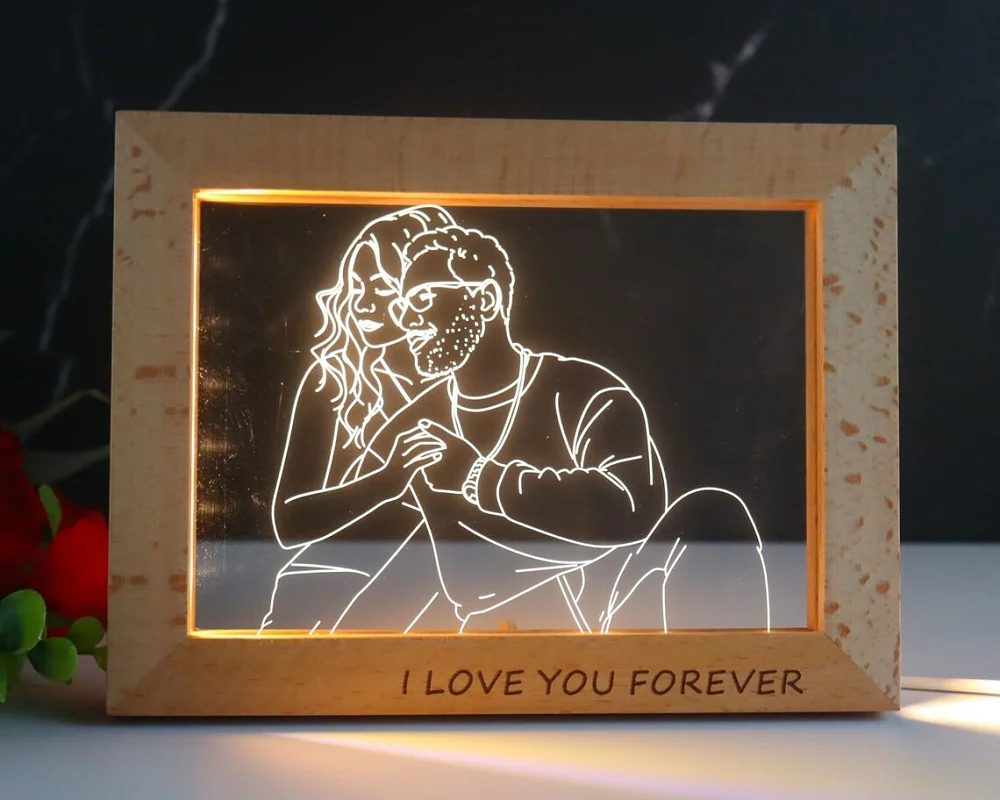 Personalized 3D Photo Lamp Custom Photo&Text Custom Bedroom Wedding Anniversary Birthday 3D Night Light Gifts Dropshipping