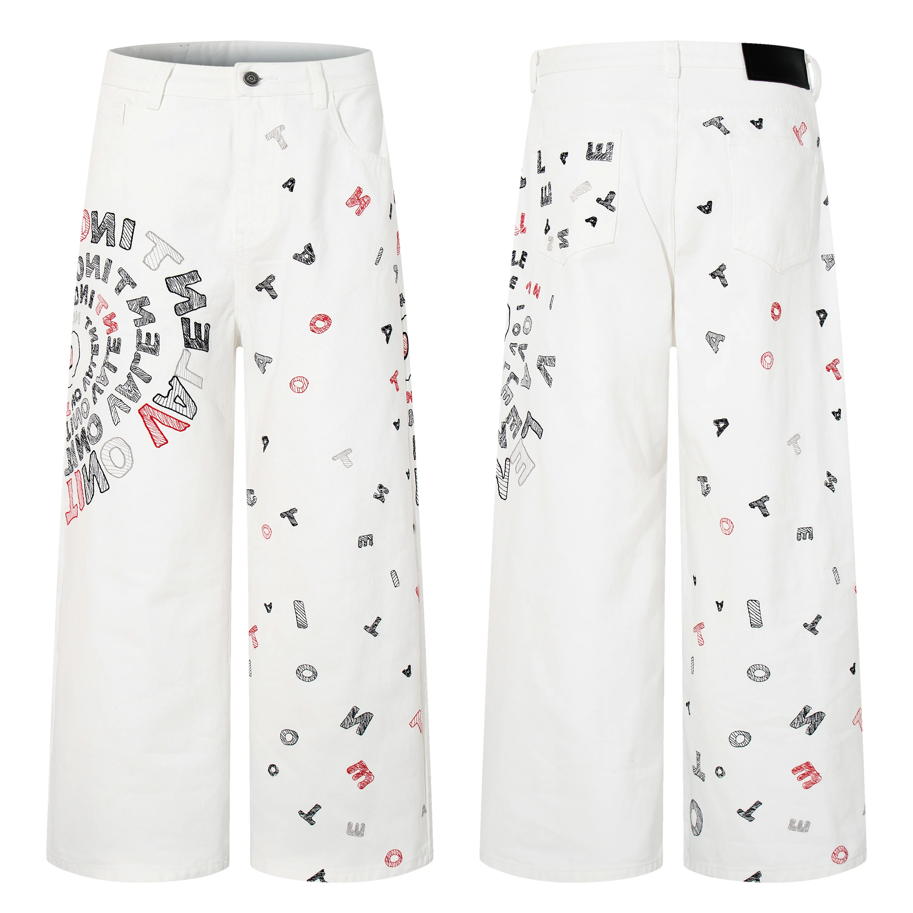 

AL88082 BLCG Джинсы унисекс с высокой талией, свободного кроя, из плотного денима, модные и стильные