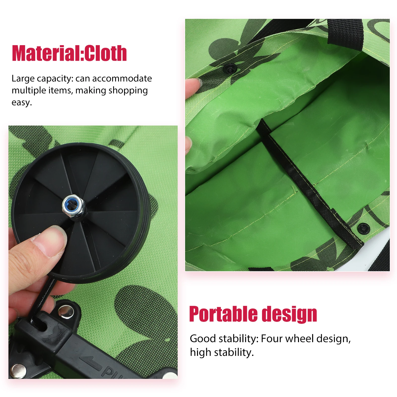

Folding Shopping Trolley Bag Large Capacity Grocery Storage Cart Collapsible Travel Hand Laundry Cart Foldable