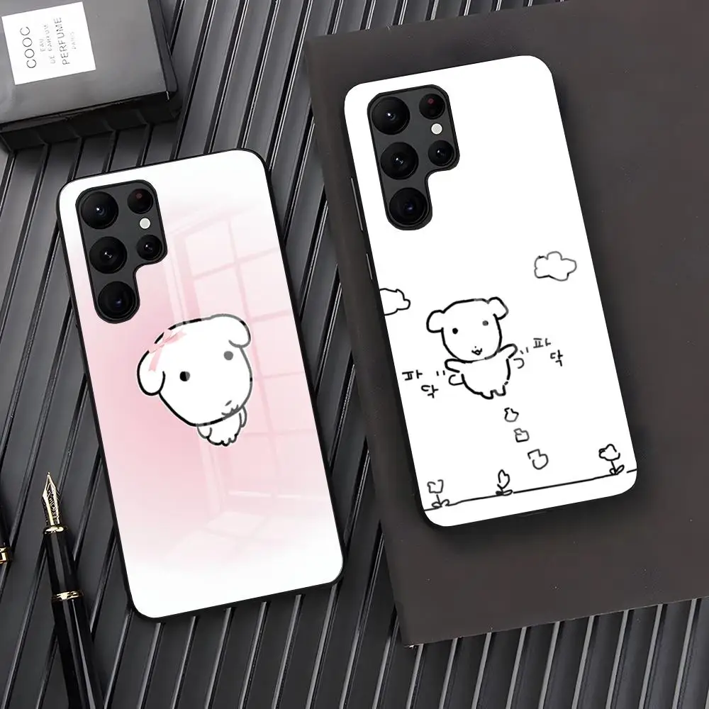 Ganadi Puppy Phone Case For Samsung A57 A37 A33 5G A54 A36 A35 A56 A52 A17 Shockproof Glass Cover