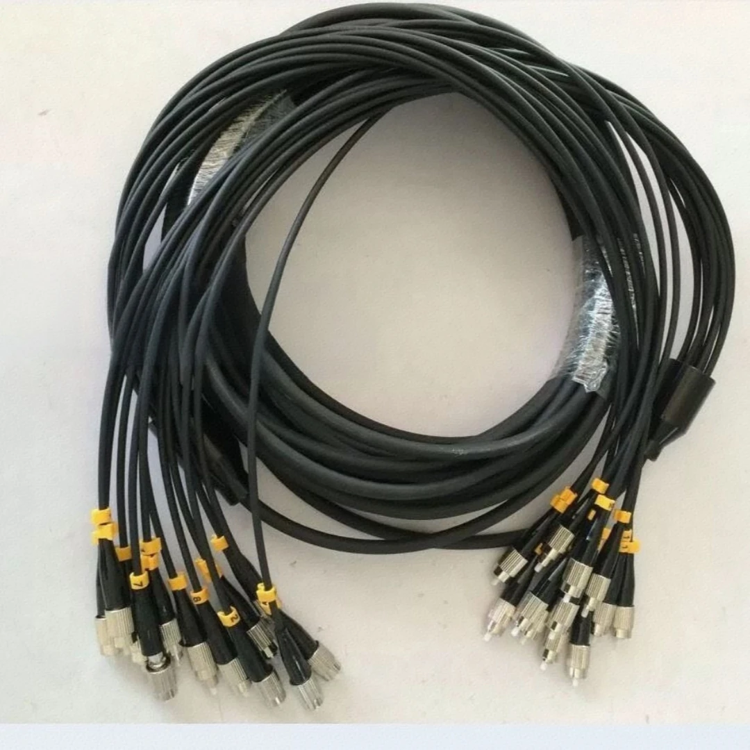 Armored patchcord 12 cores OM3 TPU 20m 12C SC LC FC ST APC Multimode 12 fibers optical fibre jumper outdoor