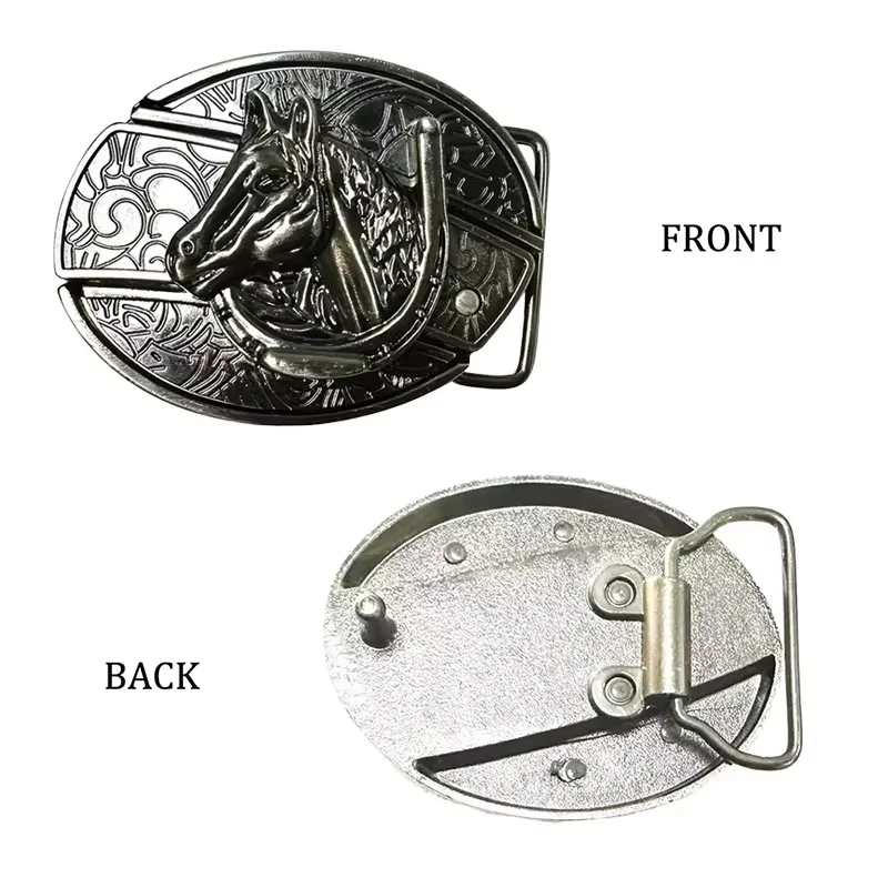 Vintage Belt Adjustable Metal Buckle Fashion Waistband For Men Punk Western Cowboy Waist Strap Stylish Embossed Belt with Buckle