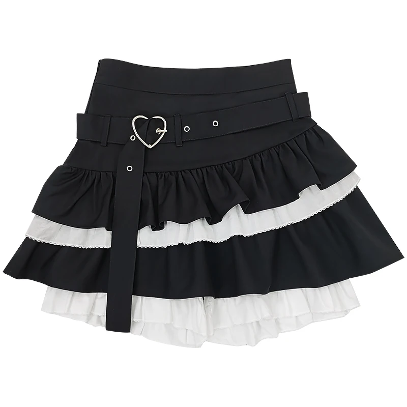 

Himifashion Black Mini Skirt Women Kawaii Harajuku Gothic Vintage Ruffle Summer Japanese Y2k Tutu Aesthetic Shorts Skirts 2023