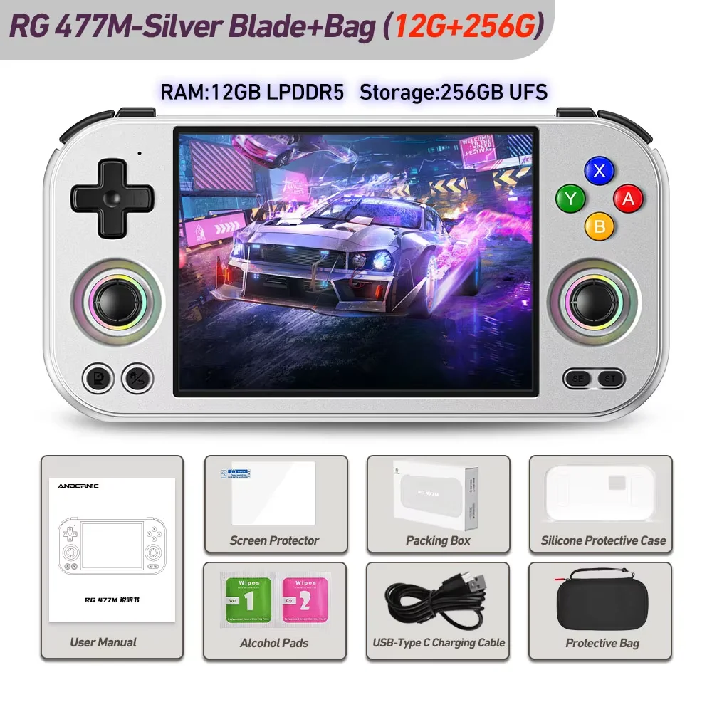 ANBERNIC RG477M レトロ携帯ゲーム機 4.7インチ 12GB 256GB