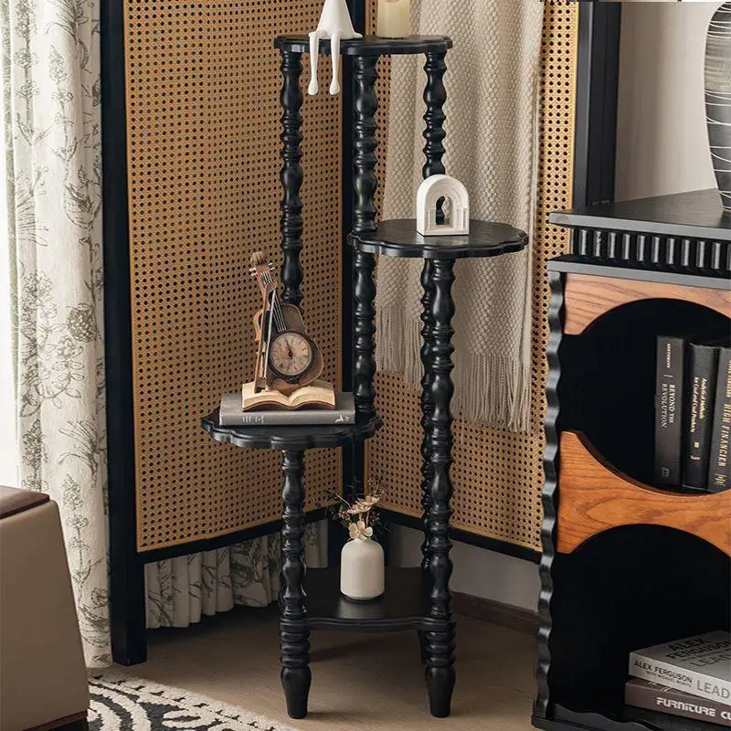 Rural American flower stand, retro shelf, floor-to-ceiling ash wood, medium and antique multi-layer