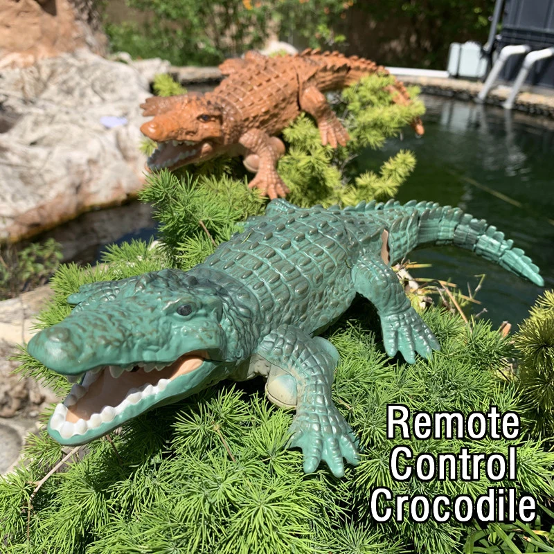 Crocodilo realista controle remoto para crianças, peixe robótico impermeável, brinquedos de simulação de animais elétricos, piscina e lago, presente para crianças