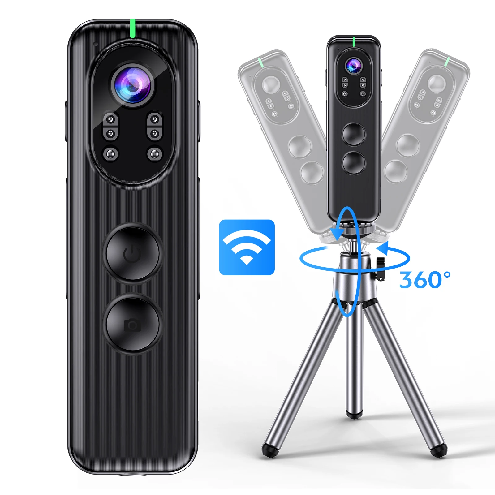 BOBLOV D1 IR Night Vision 1080P WiFi Body Camera with OLED Screen Portable Mini Camera Recording for Cycling/Meeting/Monitoring