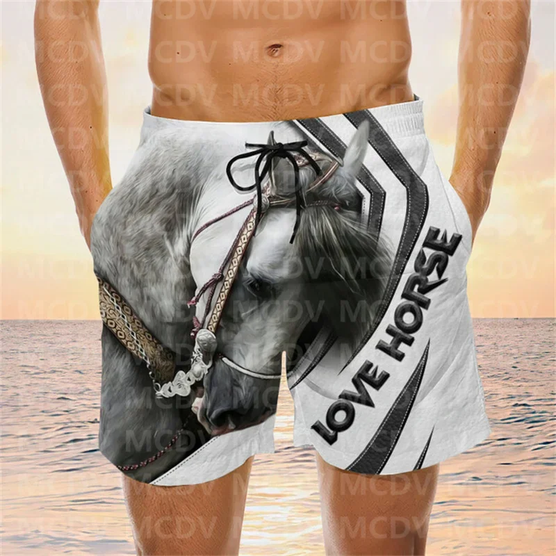 Horse Mens Boardshorts, Horse Shorts, Gifts For Men Horse Swim Shorts