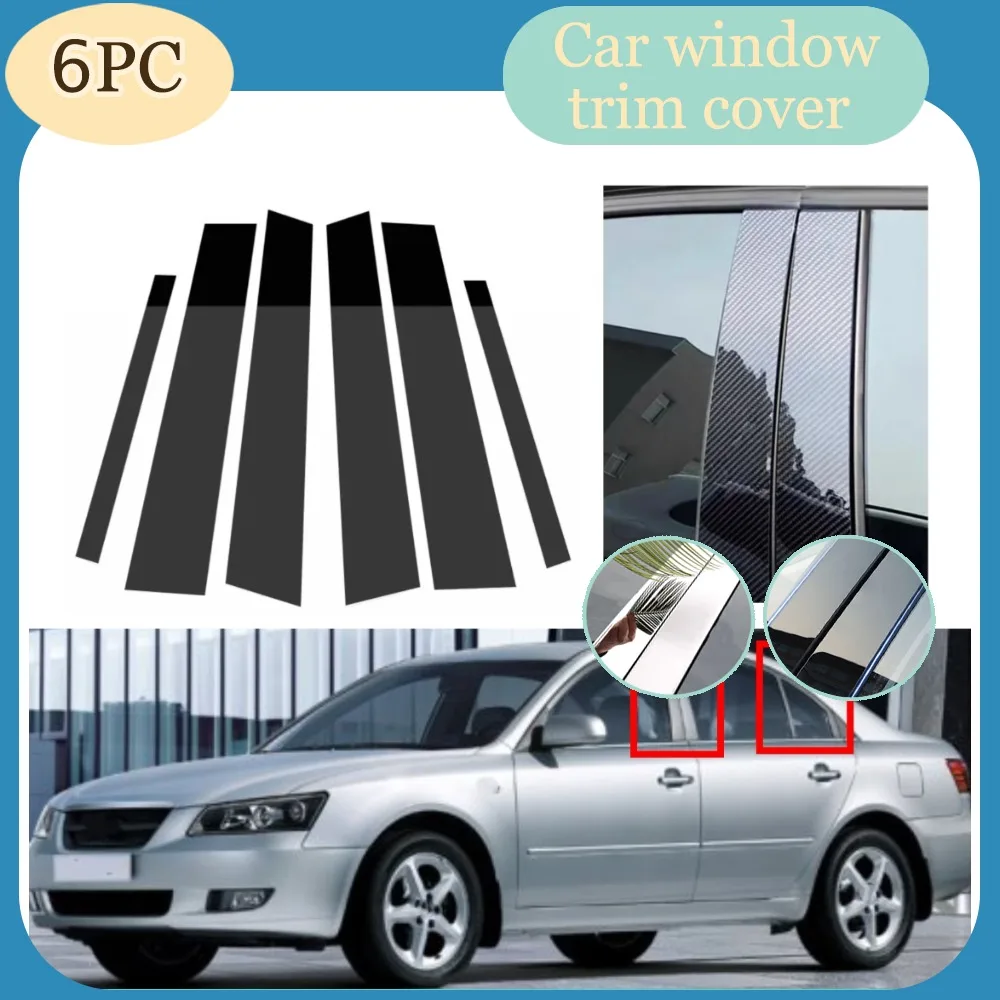 

Fit For Hyundai Elantra/Avante Sedan 2000-2006 Gloss Black Pillar Posts Carbon Window Decor Door Side Mouliding Trim Cover