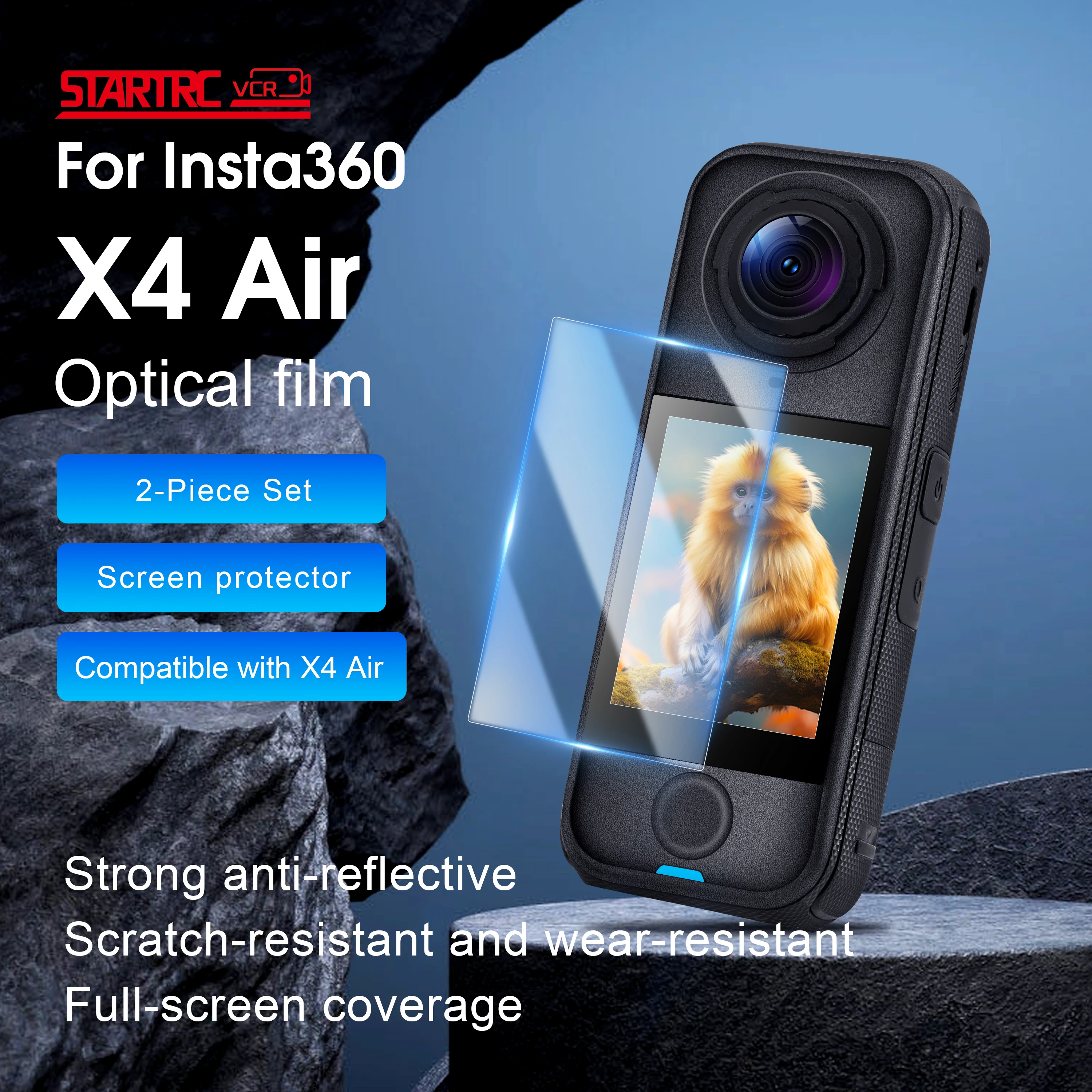 Tempered Glass Screen Protector Film for Insta 360 X4 Air Screen Protector for Insta360 X4 Air 9H Hardness Full Coverage