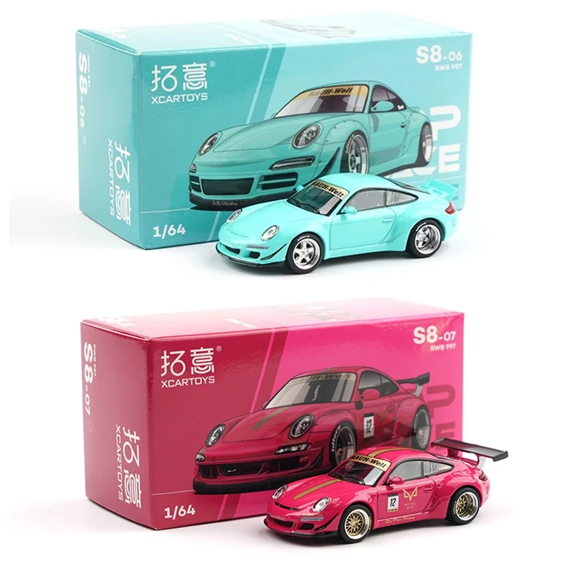1:64 Diecast Alloy Toy Car XCARTOYS PopRace RWB 997 Mini 7cm Collectible Vehicle Model S8-06 S8-07 For Kids Adults Gift 2026 New