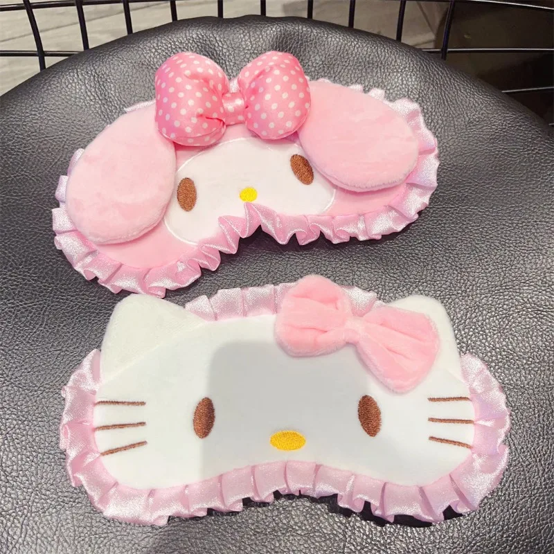 

Sanrio Cartoon Hellokitty Eye Mask Anime Peripheral Plush My Melody Eye Pillow Kawaii Girls Sleep Eye Mask Gifts
