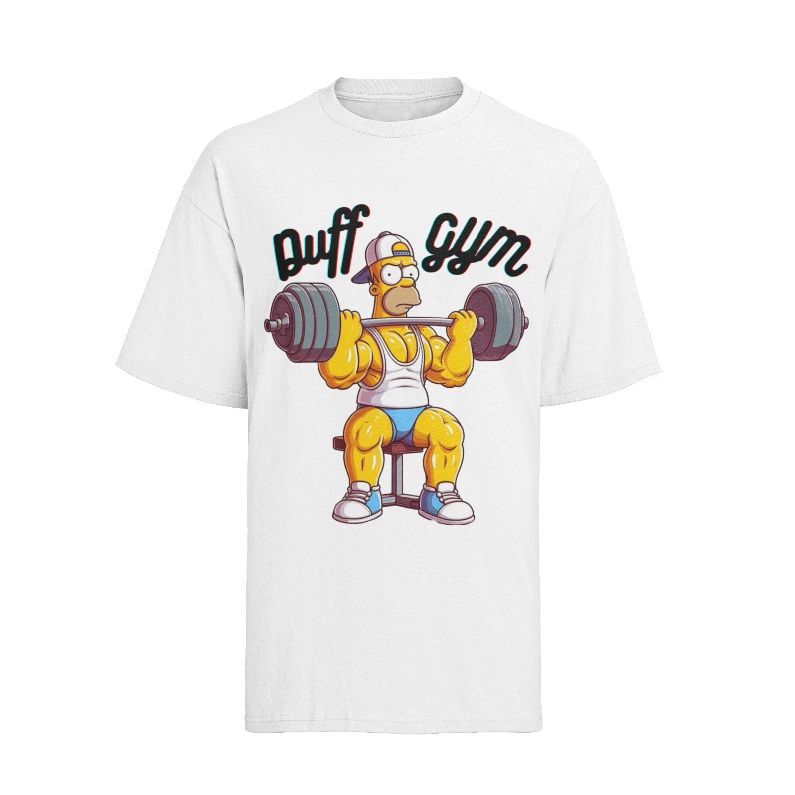 Homer Simpson Duff GYM Fitness Pump Pain Gain Camiseta de algodón para hombre S-4XL Camisa de algodón para hombre Simpsons