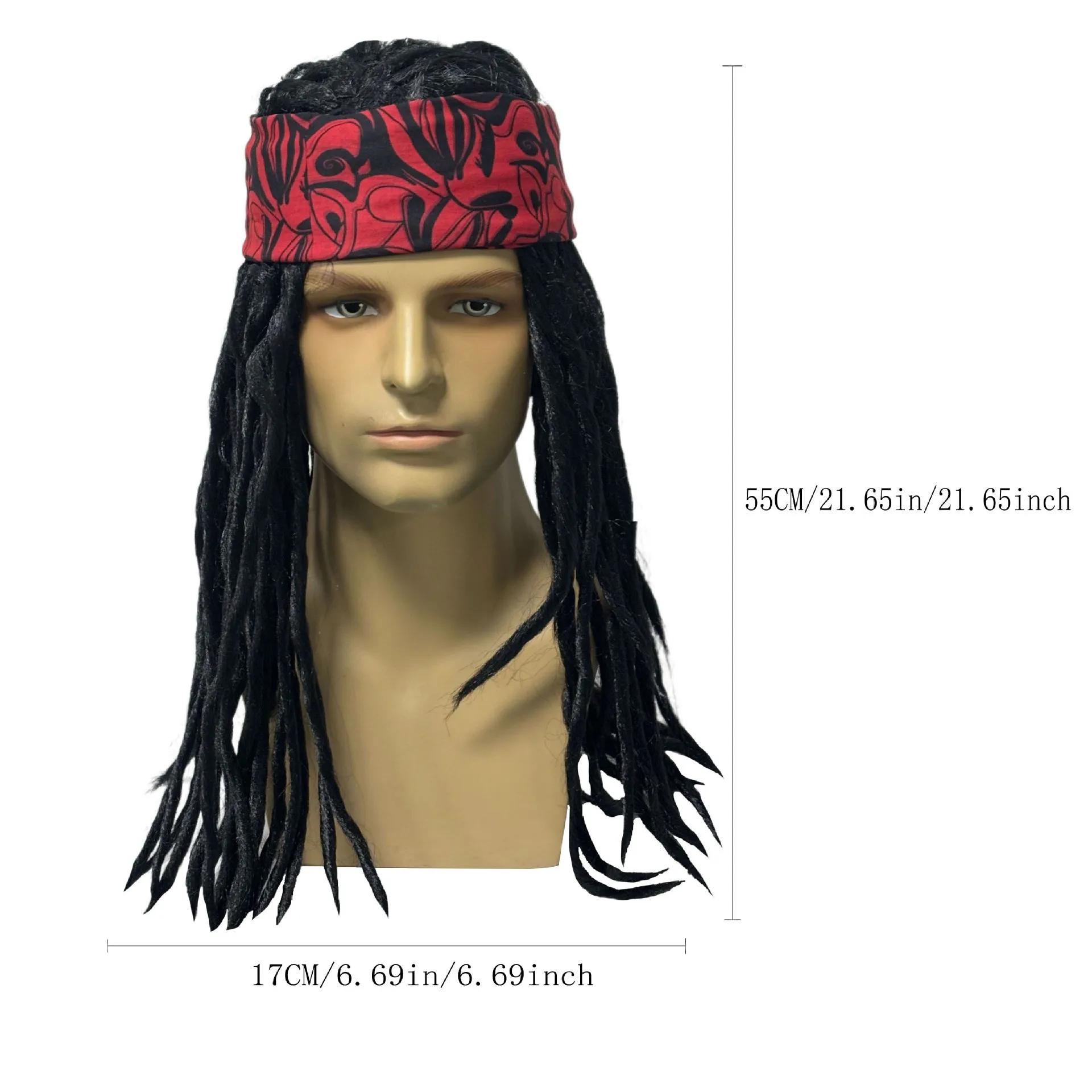 Piratenperücke Cosplay Kopftuch Perückenset Halloween Aufführung Kostüm Requisiten – Detail 2