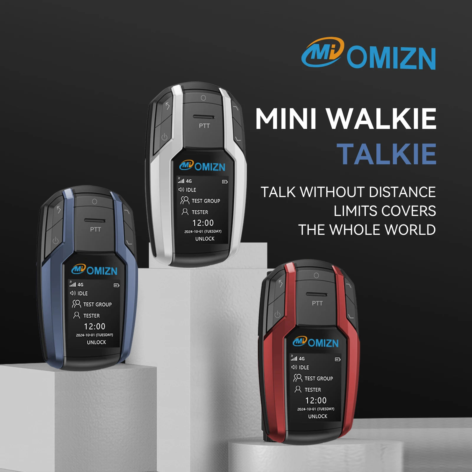 BK Walkie Talkie Unlimited Range, 4G LTE POC Two Way Radio with AES256 Encrypted Noise Reduction Type-C Charging for Commercial,