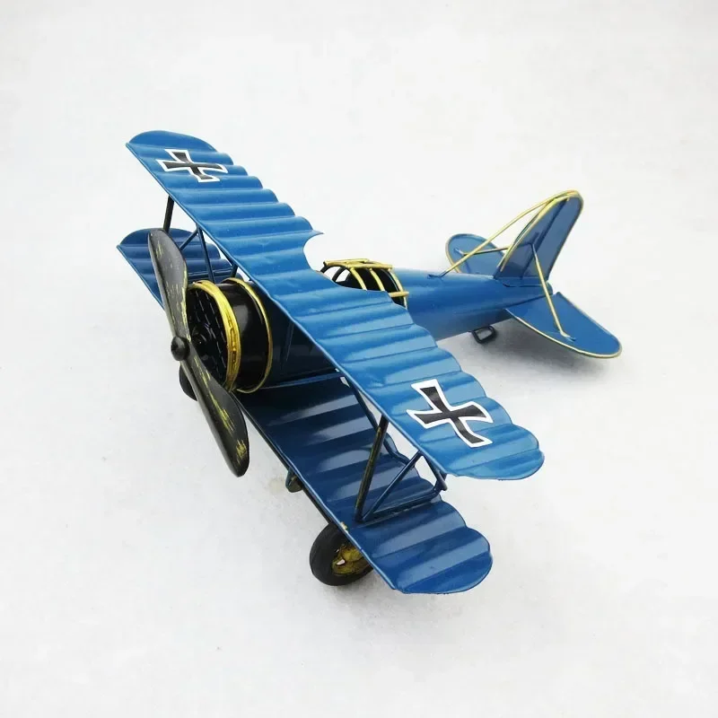 Iron Retro Airplane Figurines Metal Plane Model Vintage Glider Biplane Miniatures Home Decor Aircraft for Home Decor