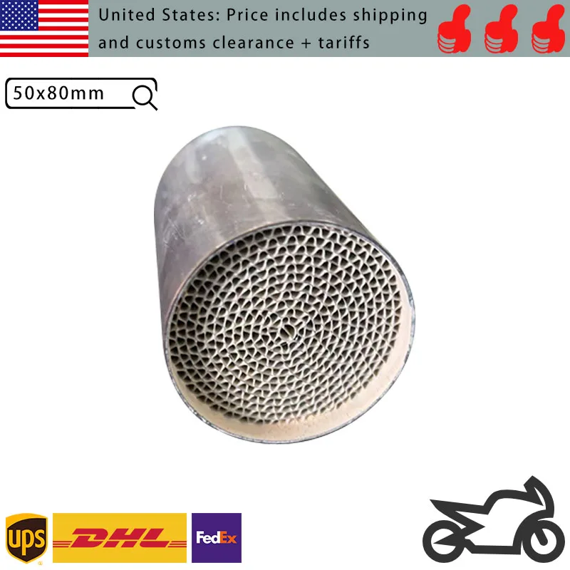 

Металлический субстрат для каталитического нейтрализатора мотоцикла 50x80 мм, высокопроизводительная вставка для выхлопной системы 200 CPSI