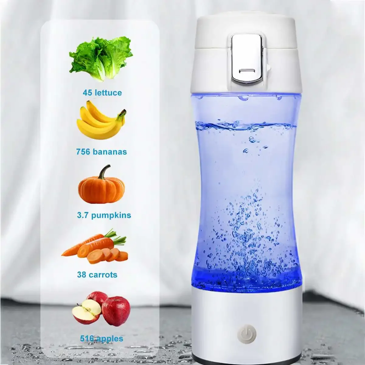 350ML Rechargeable Hydrogen-Rich Water Cup - Alkaline Maker, Super Antioxidants, ORP Hydrogen Bottle