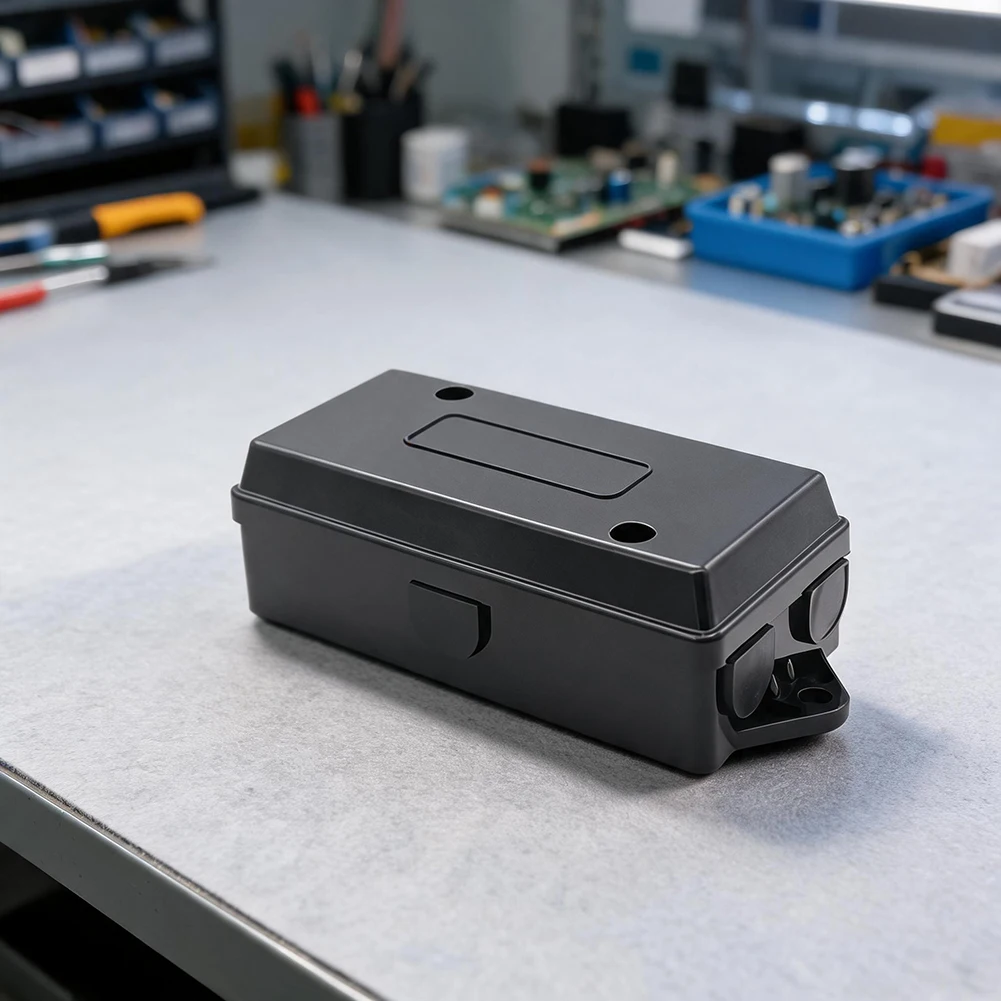 RV Power Junction Box 7 Way Waterproof ABS Black 20.5x8.5x5.9cm for For trailers Campervans Caravans and Boats
