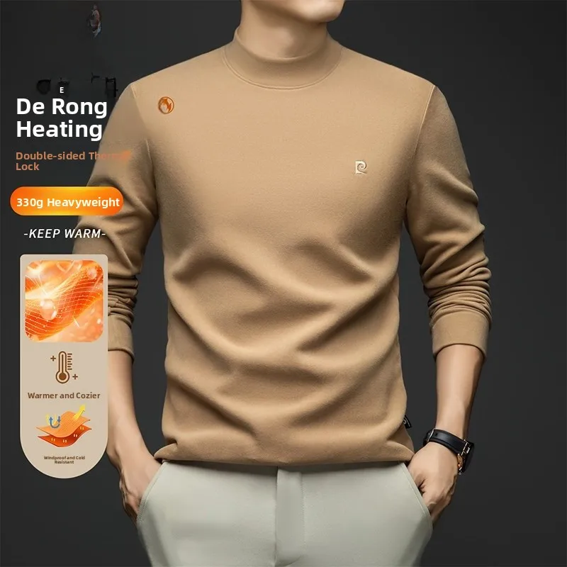 

Мужская утепленная толстовка Pierre Cardin с длинным рукавом и высоким воротником, осенне-зимняя модная теплая хлопковая футболка из вельбоа