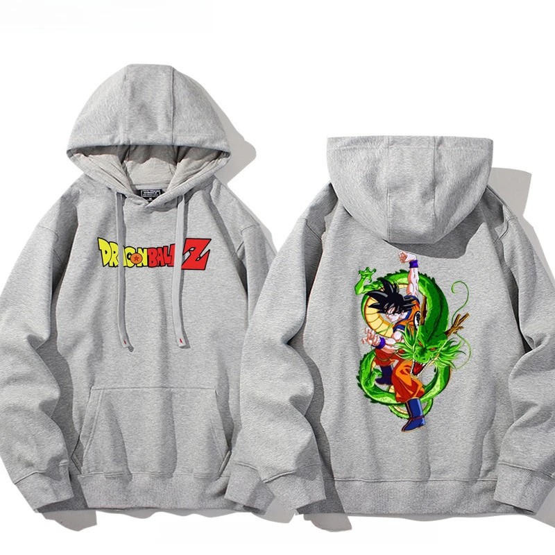 

Bandai аниме Dragon Ball Saiyan Wukong Shenlong мультяшный принт осень новая унисекс свободная уличная куртка с капюшоном большого размера