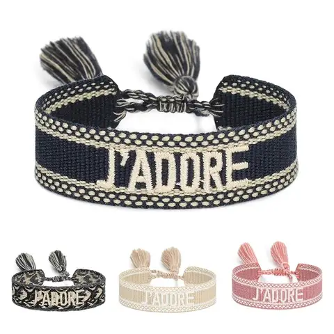 Friendship Bracelet Party Customization Cloth Embroidery Adjustable Tassel Women Men Couple Jewelry Accessories Wholesale