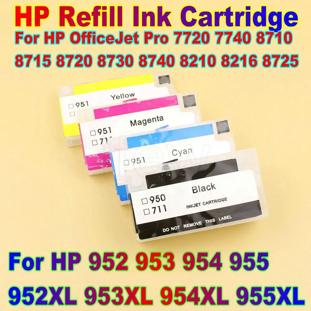 7740 cartuchos de tinta de recarga vazios para cartucho de tinta de impressora HP OfficeJet Pro 7720 7740 8710 8715 8720 8730 8740 8210 8216 8725