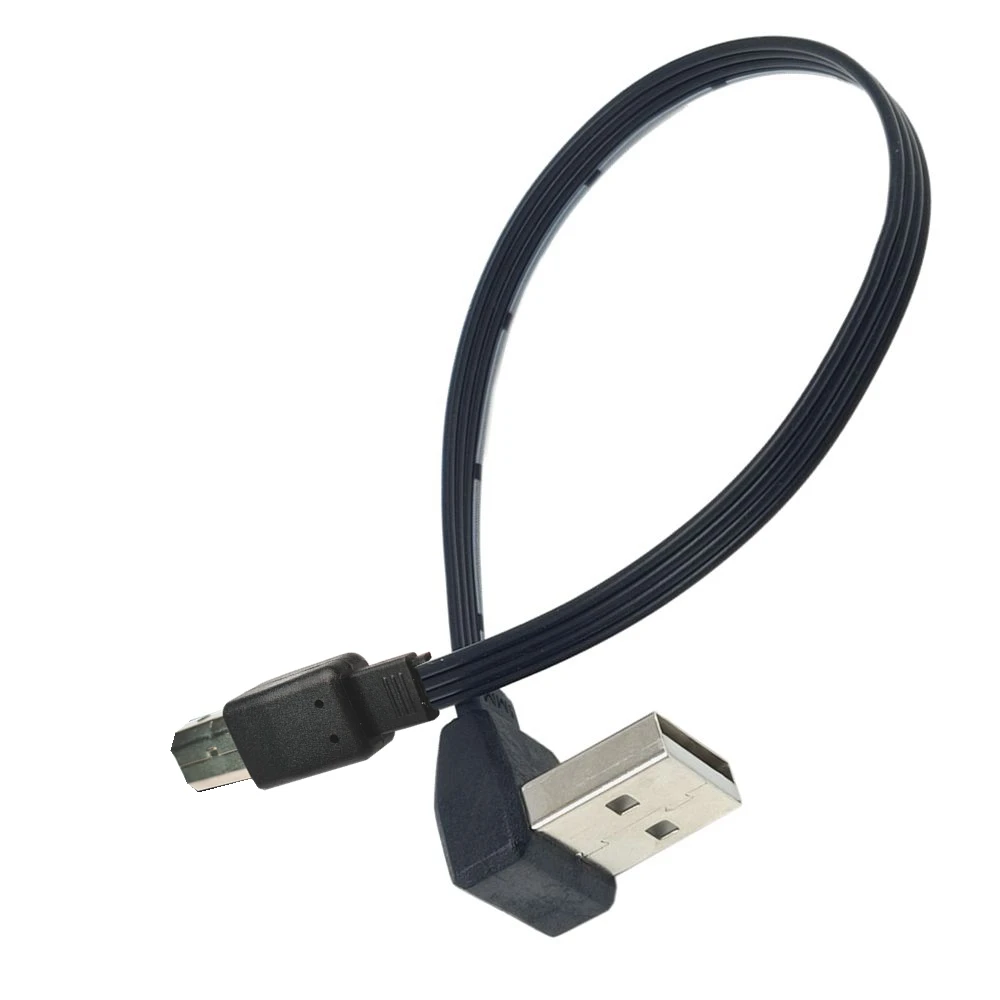 كابل بيانات USB2.0 بطول 0.1 متر علوي وسفلي وأيسر وأيمن، كابل بيانات بفم مربع 90 درجة AM إلى BM كابل طابعة سطح المكتب 10 سم - 100 سم