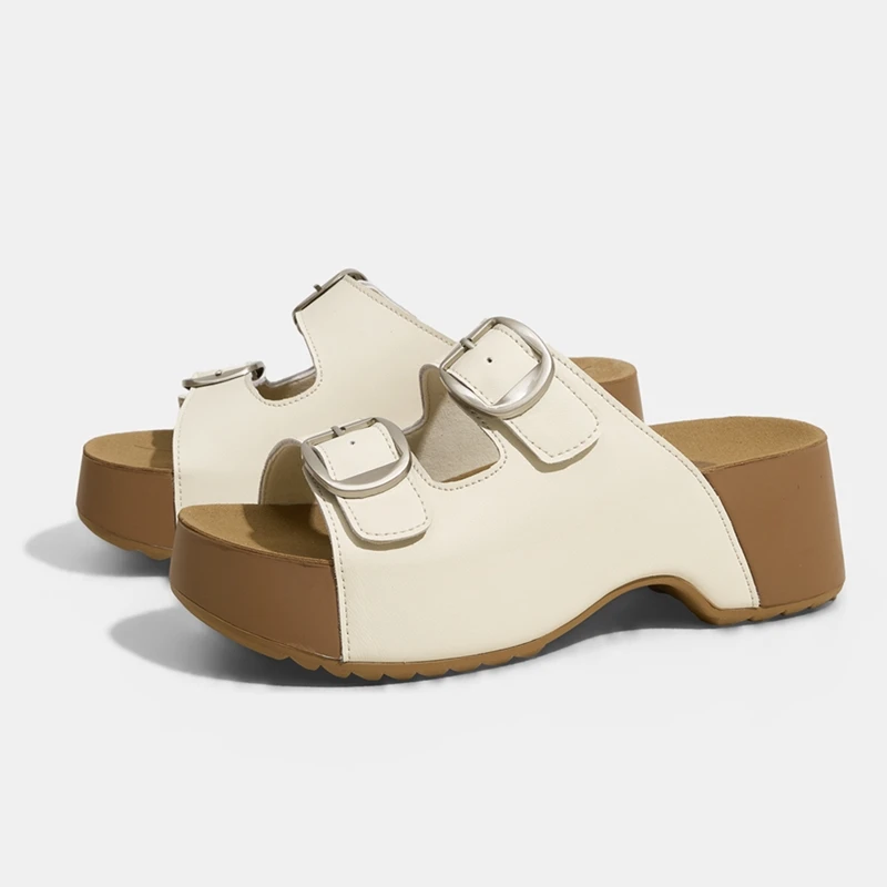 AIYUQI 2026 New Women's Slippers Shoe Thick-soled Peep-toe Slippers Women Summer Retro Beach female Shoes