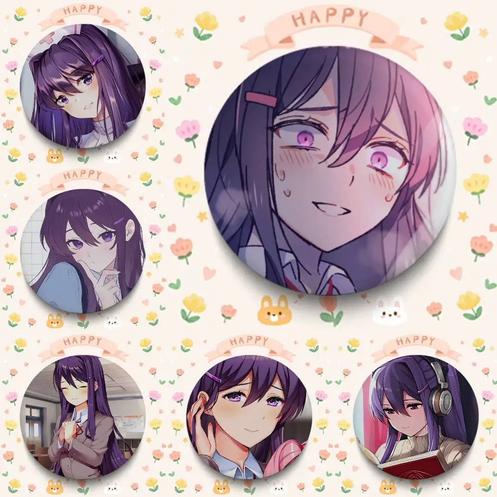 1pc Cartoon Character Yuri Badges 25 32 44 58 75 mm Round Cosplay Pin Bag Decor Fans Collect Friends Gifts Brooch Souvenir