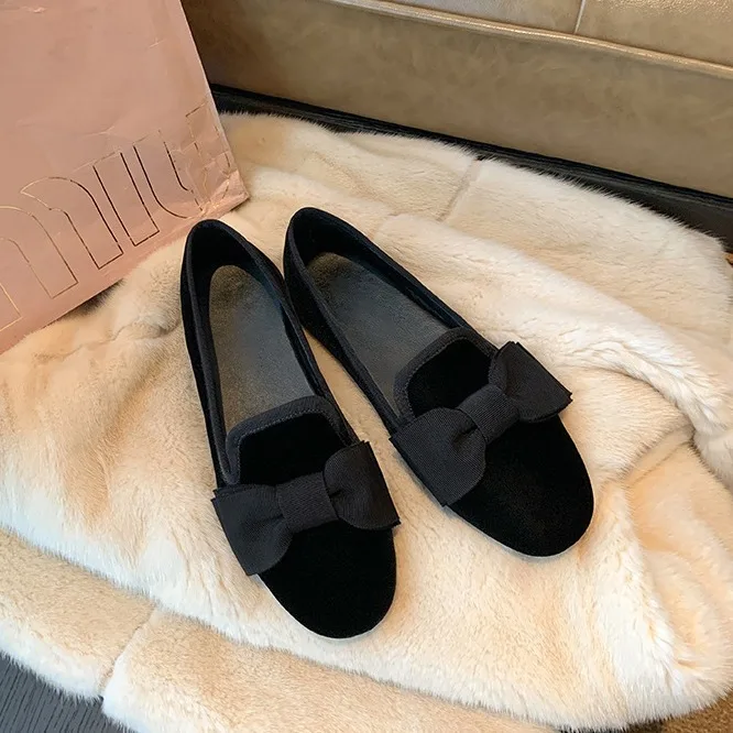 

Туфли женские с бантом на меху, натуральная кожа, лоферы, без застежки, круглый носок, Бабочка, летняя обувь, 2024