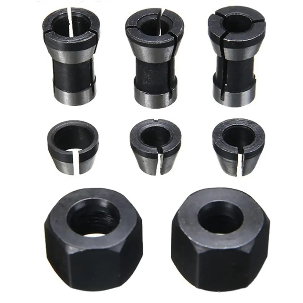Herklotzn 8 Adet Yüksek Hassasiyetli Pense Adaptörü 6 mm / 6,35 mm / 8 mm Pense Chuck Gravür Kesme Makinesi Yönlendirici Freze