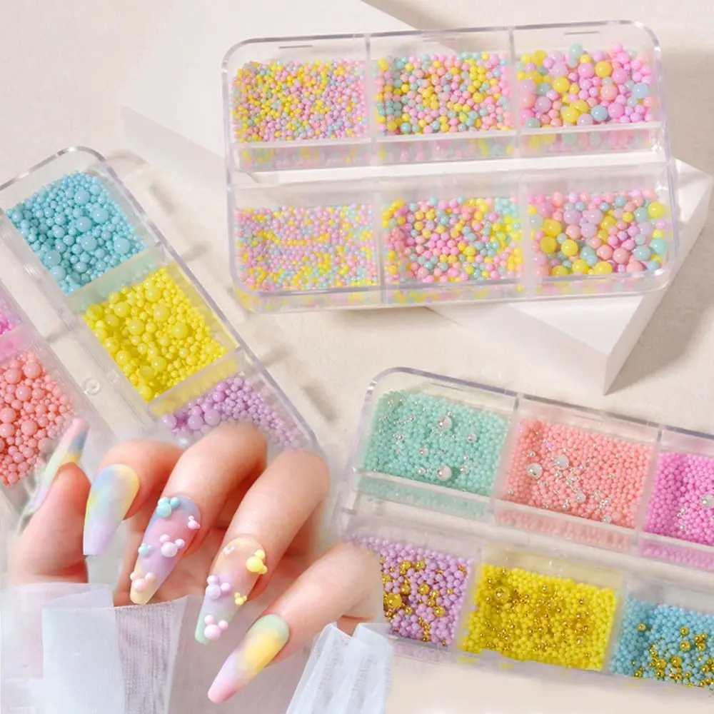 

Beads DIY Craft Manicure Accessories Filler Macaron Color Bubble Beads Nail Charms Nail Art Rhinestones 3D Nail Art Decoration