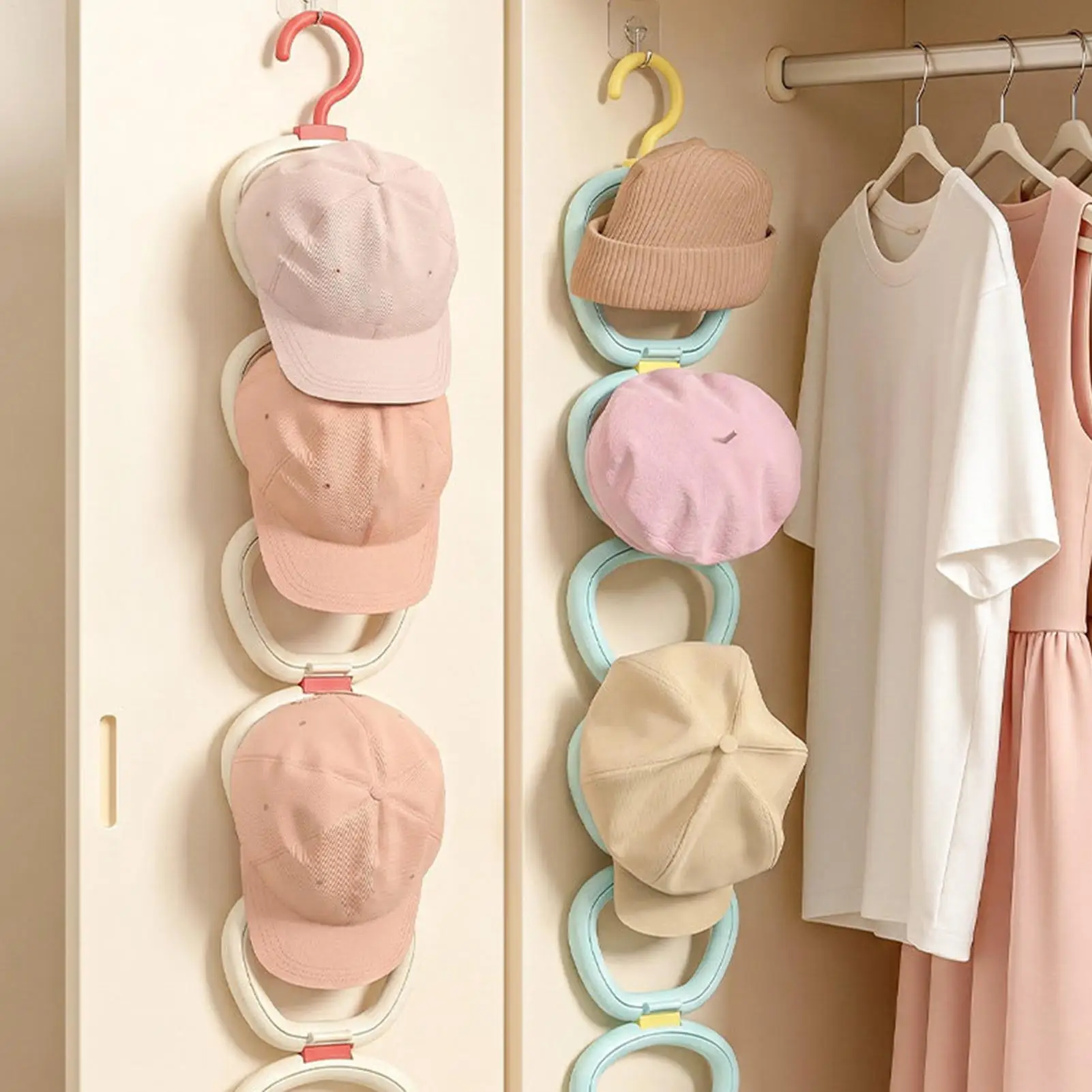 Hat Organizer Storage Rack Hat Rack Hook Scarf Bag Baseball Cap Rack Organizer Storage Door Hanger Storage for Closet Bedroom view 2