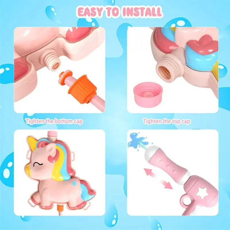 New Summer Water Guns Outdoor Beach Toys Pool Party Water War Backpack Spray Water Gun Cute Animal Kids Water Gun Toys Gifts