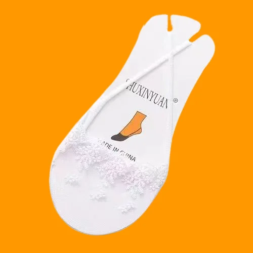 

5/10 Pairs Embroidered Lace Suspender Boat Socks Pure Cotton Super Shallow Mouth Socks Summer High Heels Forefoot Socks