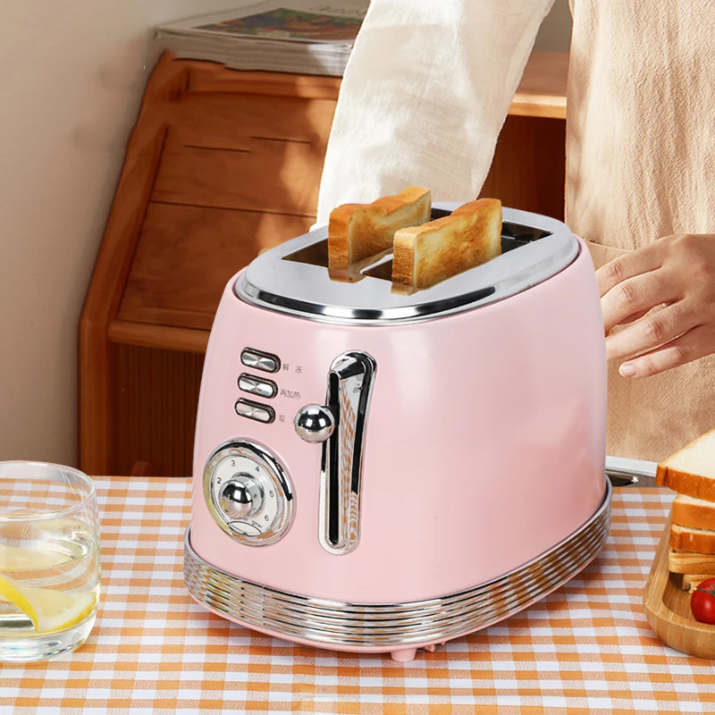 Electric Bread Toaster with 2 Slices Slot Single / Double Sides Automatic Electric Toaster Maker Breakfast Bread Baking Machine